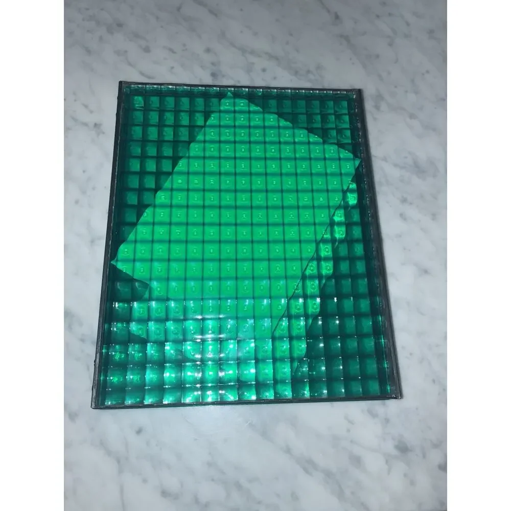 Pottery Barn Duet Block Glass Picture Frame Green Hinged Holds 2 5X7 Photo